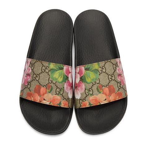 gucci floral slides women.